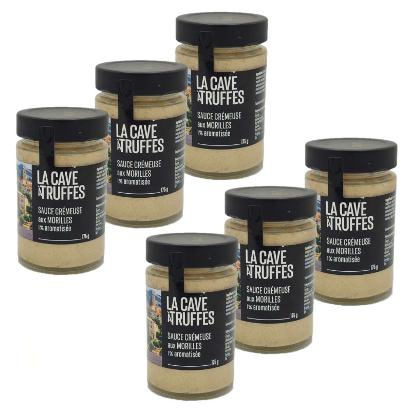 Lot 6x Sauce crémeuse aux morilles 1% aromatisée - Bocal 1,05kg