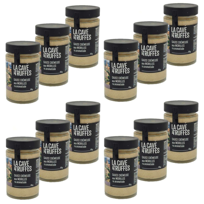 Lot 12x Sauce crémeuse aux morilles 1% aromatisée - Bocal 2,1kg