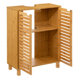 Meuble sous lavabo en bambou Sicela - 60 x H. 80 cm - Marron