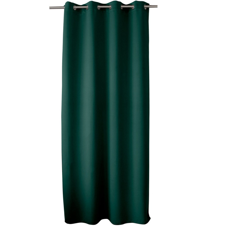 Rideau occultant Basic à 8 œillets - Longueur 240 cm x Largeur 140 cm - Vert foncé