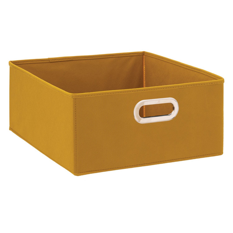 Boîte de rangement en tissu MIX 'N MODUL - L.31 x l.31 x H.15 cm - Moutarde