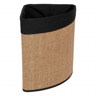 Panier à linge d'angle 48L bambou et tissu - Noir