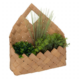 Plante artificielle suspendue avec panier en fibre de bambou JIKA