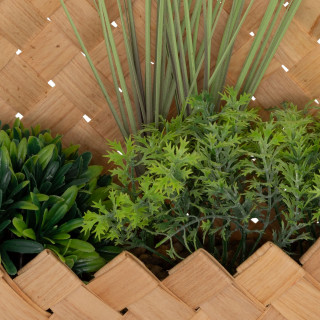 Plante artificielle suspendue avec panier en fibre de bambou JIKA