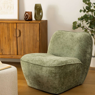 Chauffeuse en tissu chenille MINARI - Vert