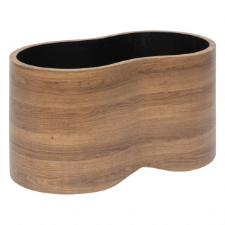 Ensemble de 2 bancs coffres effet bois et bouclette LOE - Blanc