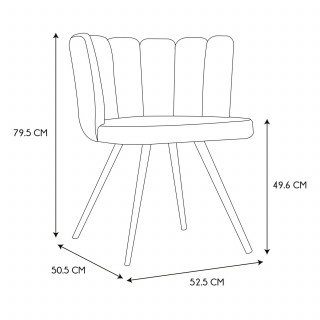 Chaise design effet velours bleu canard - ARIEL