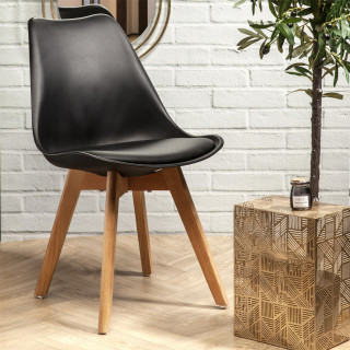 Chaise design scandinave noir - MARCIA