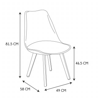 Chaise design scandinave gris - MARCIA