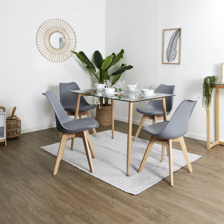 Chaise design scandinave gris - MARCIA