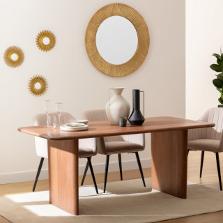Table à manger en bois pour 6 personnes marron - JIVAN