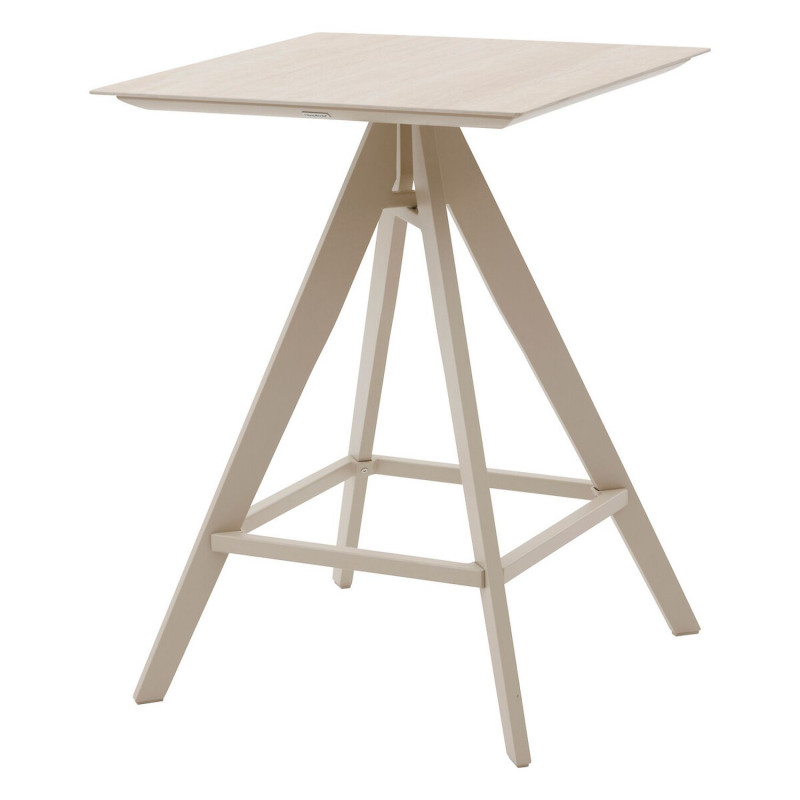 Table de jardin haute en aluminium 2 places TERZANO - Vanille et argile Table de jardin haute en aluminium 2 places TERZANO - Vanille et argile