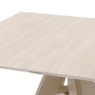 Table de jardin haute en aluminium 2 places TERZANO - Vanille et argile