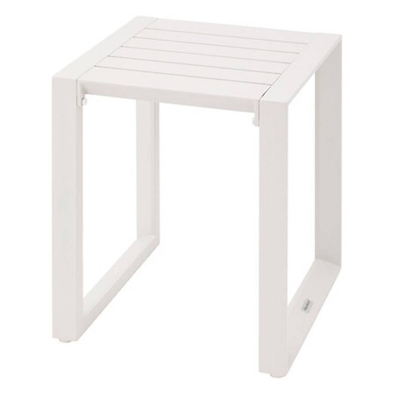 Table de jardin d'appoint carrée en aluminium EVASION - Avoine Table de jardin d'appoint carrée en aluminium EVASION - Avoine