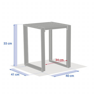 Table de jardin d'appoint carrée en aluminium EVASION - Avoine
