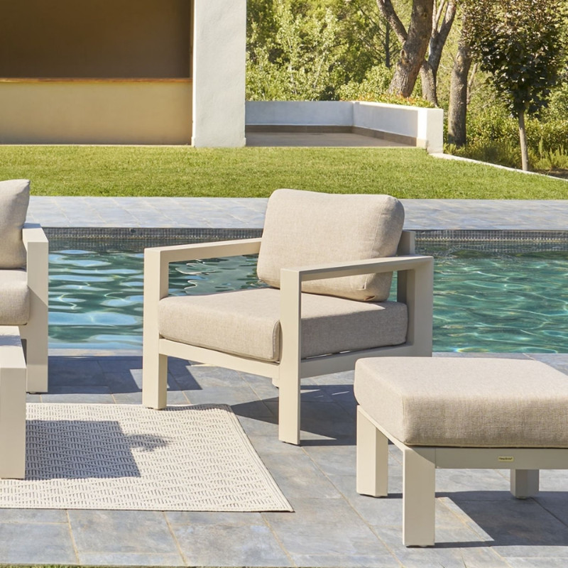Fauteuil de salon de jardin en aluminium EVASION - Graphite