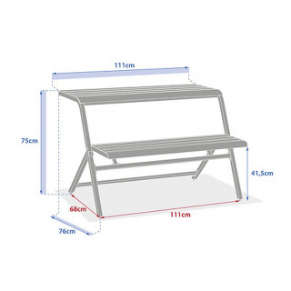 Ensemble de balcon en acier 2 places DRILIA - Argile