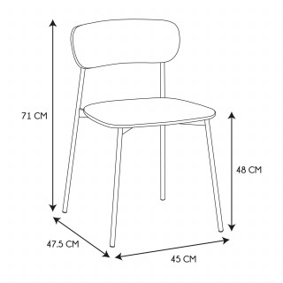 Lot de 4 chaises effet bois et bouclette blanche - LOKI
