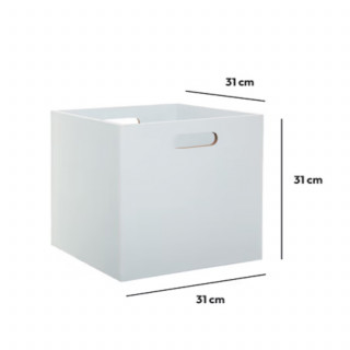 Lot de 6 boîtes de rangement blanches - L. 31 x l. 31 x H. 31 cm - MIX N' MODUL