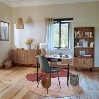 Buffet 2 portes coulissantes en bois marron - COLVA