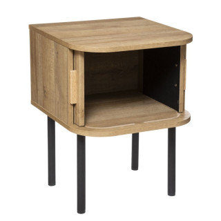 Lot de 2 tables de chevet 2 portes coulissantes en bois marron - COLVA