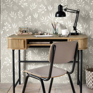 Bureau 2 portes coulissantes en bois marron - COLVA