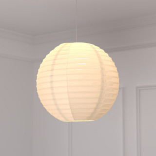 Lot de 2 lanternes boules en papier blanc - Diam. 60 cm