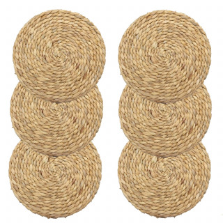 Lot de 6 sets de table tressés design roseau beige - Diam. 35 cm - MOOD