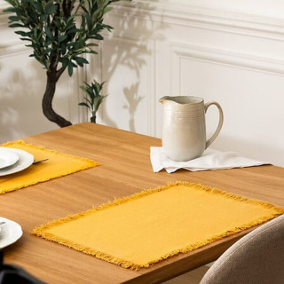 Lot de 6 sets de table en coton jaune - 45 x 30 cm - MAHA