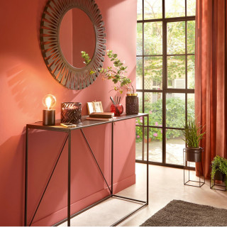 Lampe socle en fer couleur cuivre - SABA