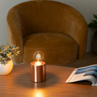 Lampe socle en fer couleur cuivre - SABA