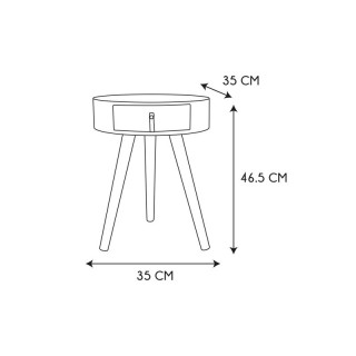 Lot de 2 tables de chevet scandinaves 1 tiroir en bois blanc - NORA