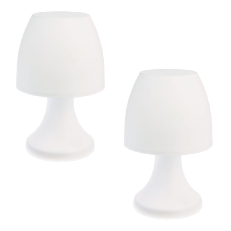 Lot de 2 lampes d'extérieur à piles à poser blanche - DOKK Lot de 2 lampes d'extérieur à piles à poser blanche - DOKK