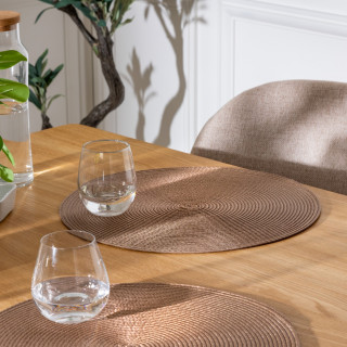 Set de table tressé rond marron - Diam. 38 cm