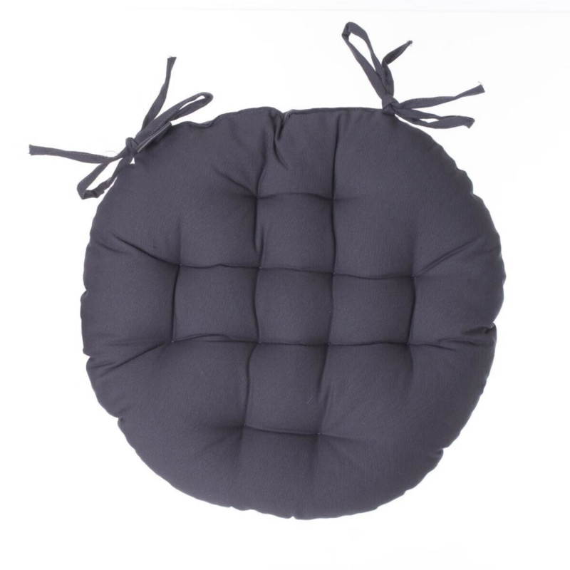 Galette de chaise ronde gris foncé - Diam. 38 cm - ALIX