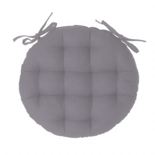 Galette de chaise ronde gris - Diam. 38 cm - ALIX