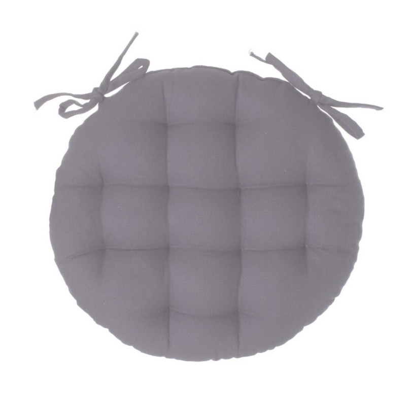 Galette de chaise ronde gris - Diam. 38 cm - ALIX