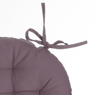 Galette de chaise ronde taupe - Diam. 38 cm - ALIX