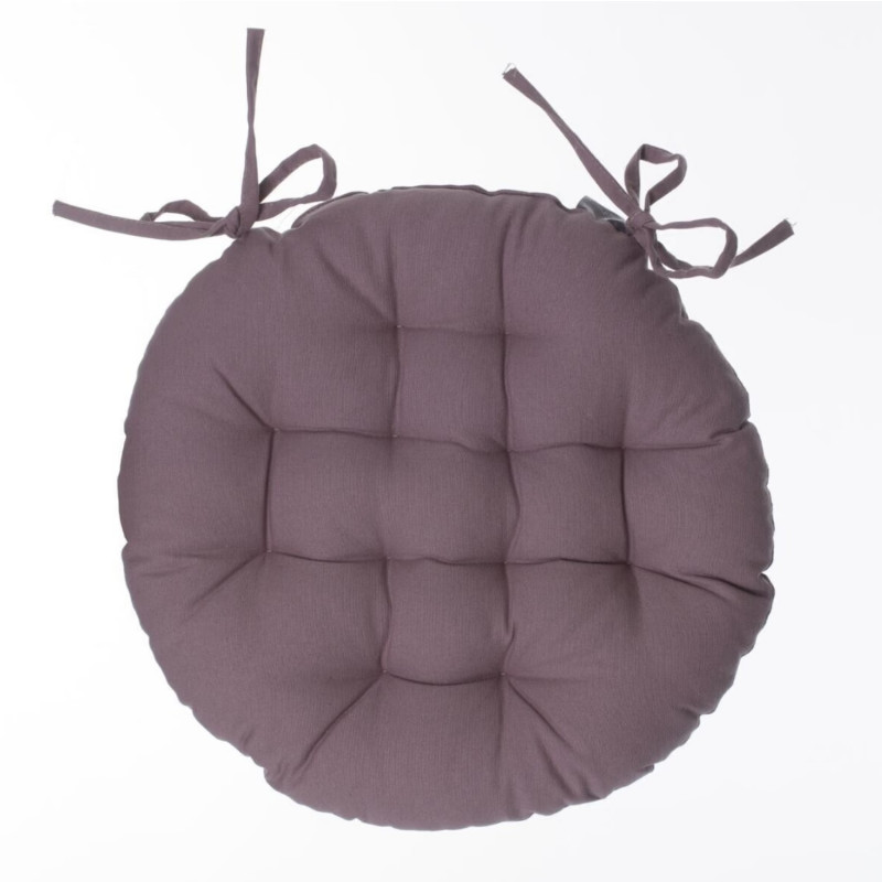 Galette de chaise ronde taupe - Diam. 38 cm - ALIX