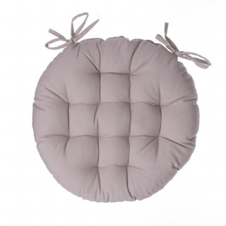 Galette de chaise ronde couleur lin - Diam. 38 cm - ALIX