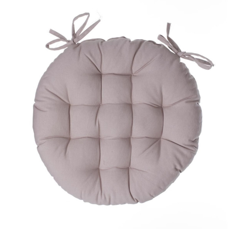 Galette de chaise ronde couleur lin - Diam. 38 cm - ALIX