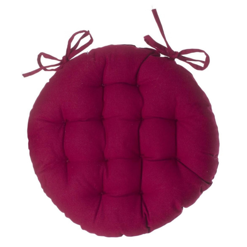 Galette de chaise ronde rouge - Diam. 38 cm - ALIX