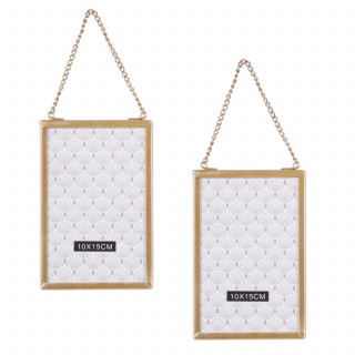 Lot de 2 cadres photo à suspendre design doré PM - GOLD HOME