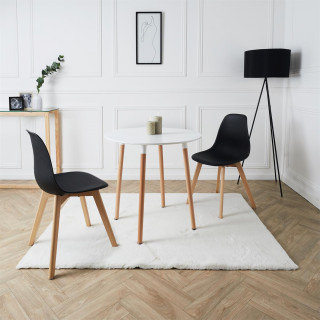 Table à manger ronde pour 2 personnes blanche