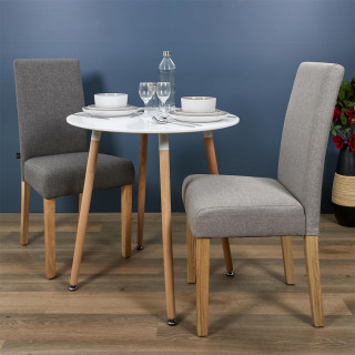 Table à manger ronde pour 2 personnes blanche