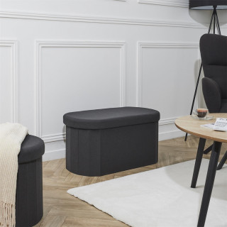 Banc coffre de rangement pliable - Noir