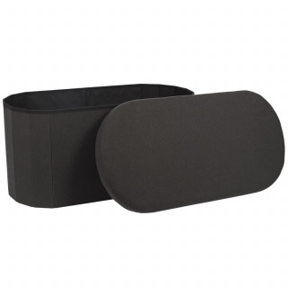 Banc coffre de rangement pliable - Noir