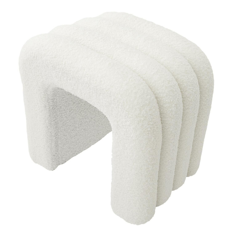 Pouf en bouclette ARCHY - Blanc Pouf en bouclette ARCHY - Blanc