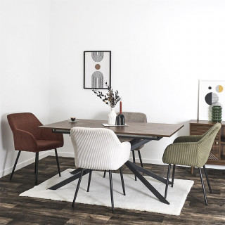 Lot de 2 fauteuils en tissu côtelé DRAMMEN - Terracotta