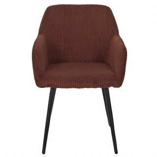 Lot de 2 fauteuils en tissu côtelé DRAMMEN - Terracotta
